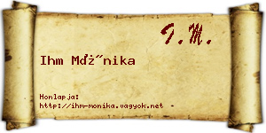 Ihm Mónika névjegykártya